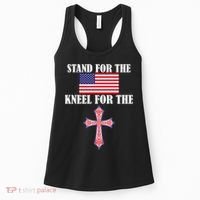 Stand For the Flag Kneel For the Cross National Anthem Women's Tank Top thumb 0