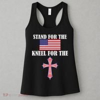 Stand For the Flag Kneel For the Cross National Anthem Women's Tank Top thumb 3