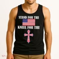Stand For the Flag Kneel For the Cross National Anthem Tank Top thumb 3