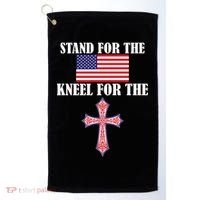 Stand For the Flag Kneel For the Cross National Anthem Golf Towel thumb 0
