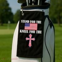 Stand For the Flag Kneel For the Cross National Anthem Golf Towel thumb 2