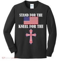 Stand For the Flag Kneel For the Cross National Anthem Kids Long Sleeve Shirt thumb 0