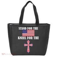 Stand For the Flag Kneel For the Cross National Anthem Tote Bag thumb 0