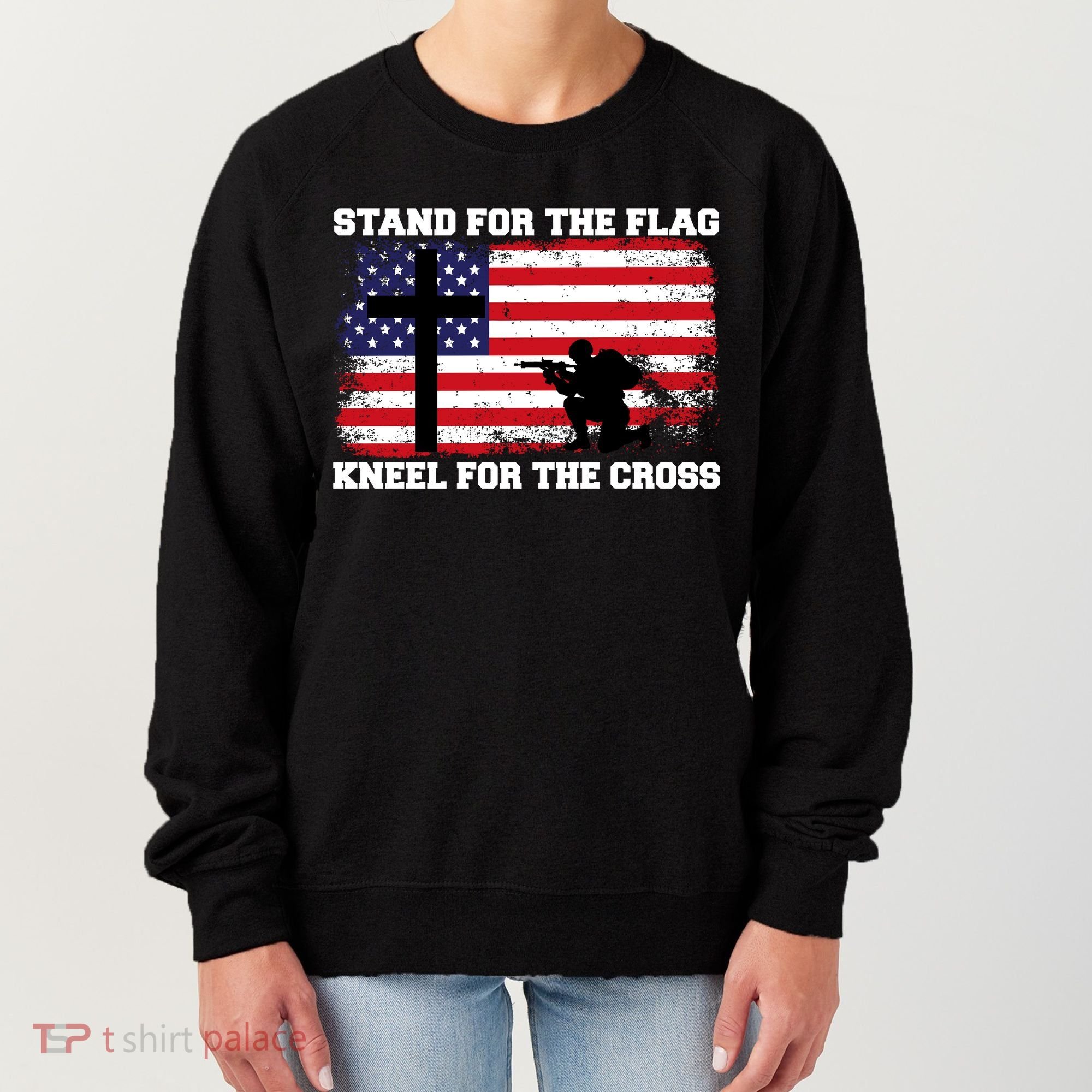 Stand For the Flag Kneel for the Cross USA Army Women's Sweatshirt