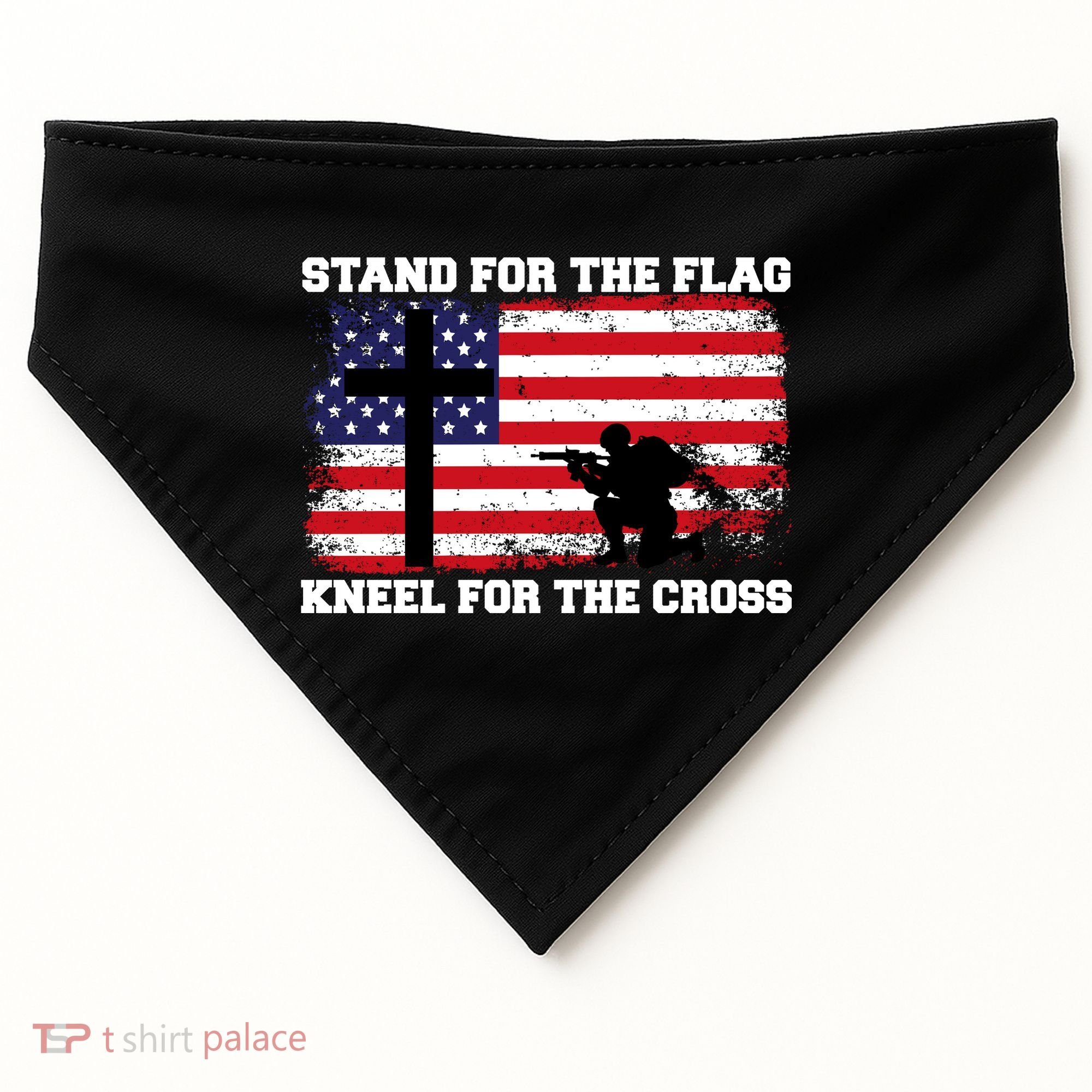 Stand For the Flag Kneel for the Cross USA Army USA-Made Doggie Bandana
