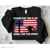 Stand For the Flag Kneel for the Cross USA Army Sweatshirt thumb 2