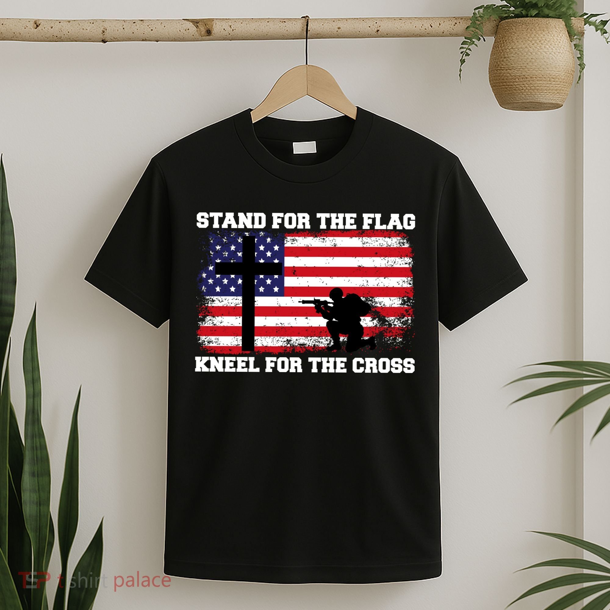 Stand For the Flag Kneel for the Cross USA Army T-Shirt