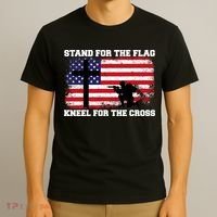 Stand For the Flag Kneel for the Cross USA Army T-Shirt thumb 3