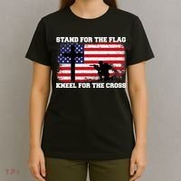 Stand For the Flag Kneel for the Cross USA Army T-Shirt thumb 4