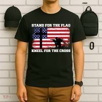 Stand For the Flag Kneel for the Cross USA Army T-Shirt thumb 6