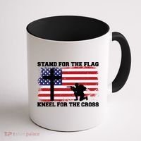 Stand For the Flag Kneel for the Cross USA Army Coffee Mug thumb 1