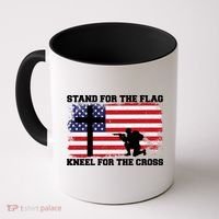 Stand For the Flag Kneel for the Cross USA Army Coffee Mug thumb 0