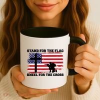 Stand For the Flag Kneel for the Cross USA Army Coffee Mug thumb 3