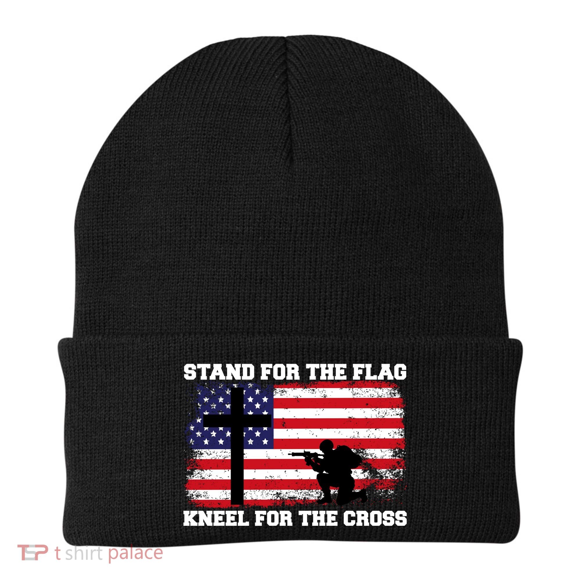 Stand For the Flag Kneel for the Cross USA Army Beanie
