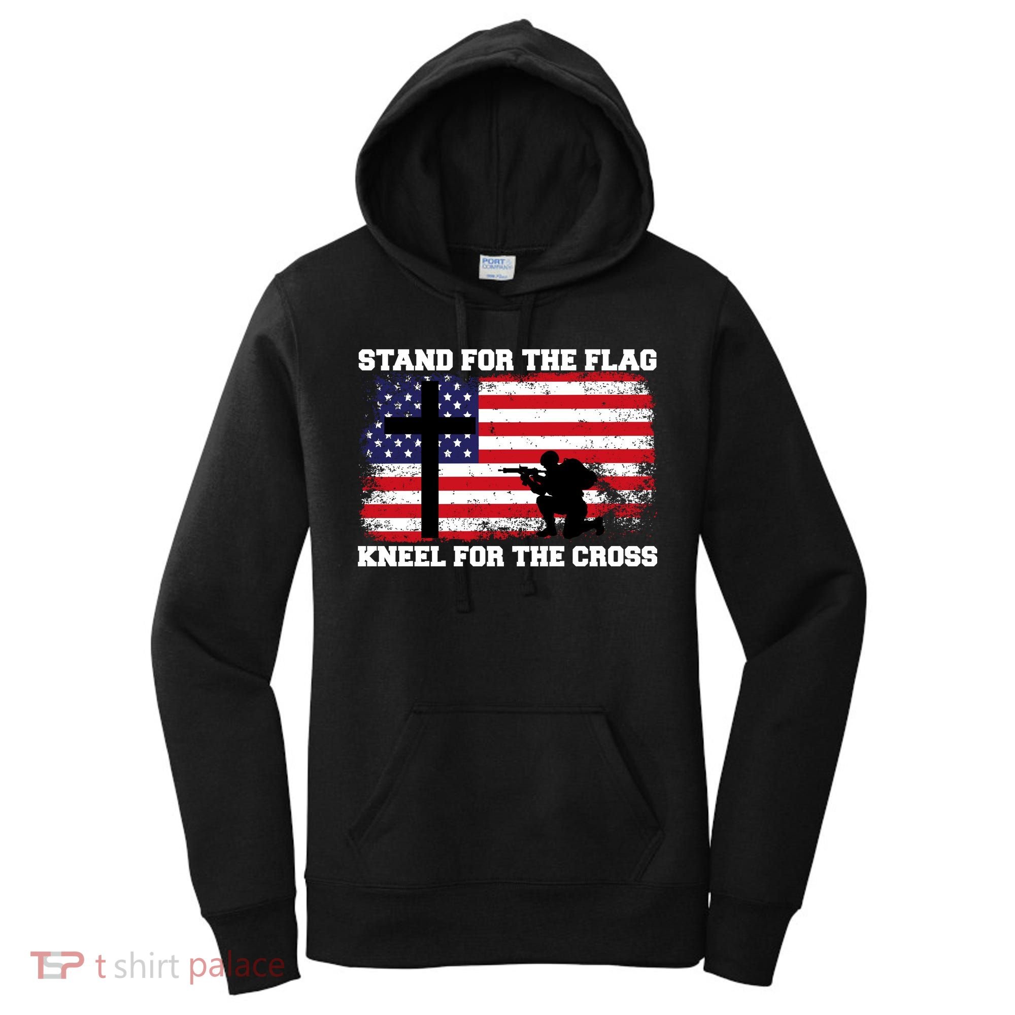 Stand For the Flag Kneel for the Cross USA Army Women's Hoodie