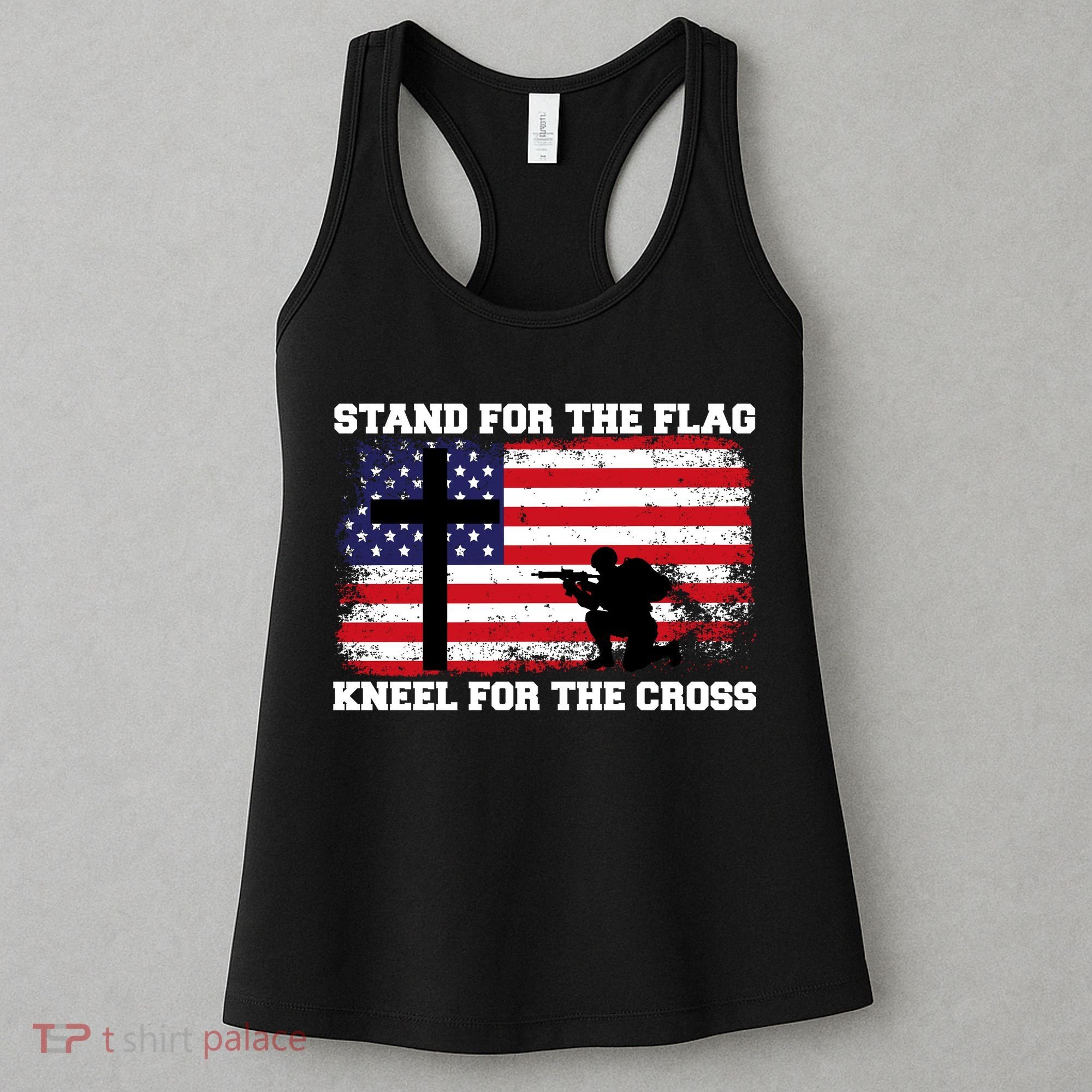 Stand For the Flag Kneel for the Cross USA Army Women's Tank Top