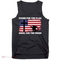 Stand For the Flag Kneel for the Cross USA Army Tank Top thumb 0