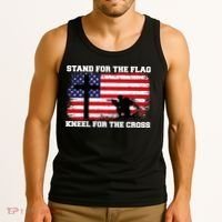 Stand For the Flag Kneel for the Cross USA Army Tank Top thumb 3