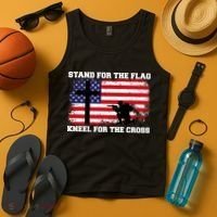 Stand For the Flag Kneel for the Cross USA Army Tank Top thumb 4