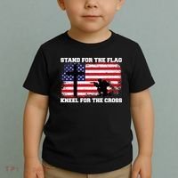 Stand For the Flag Kneel for the Cross USA Army Toddler T-Shirt thumb 2