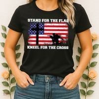 Stand For the Flag Kneel for the Cross USA Army Women's T-Shirt thumb 2