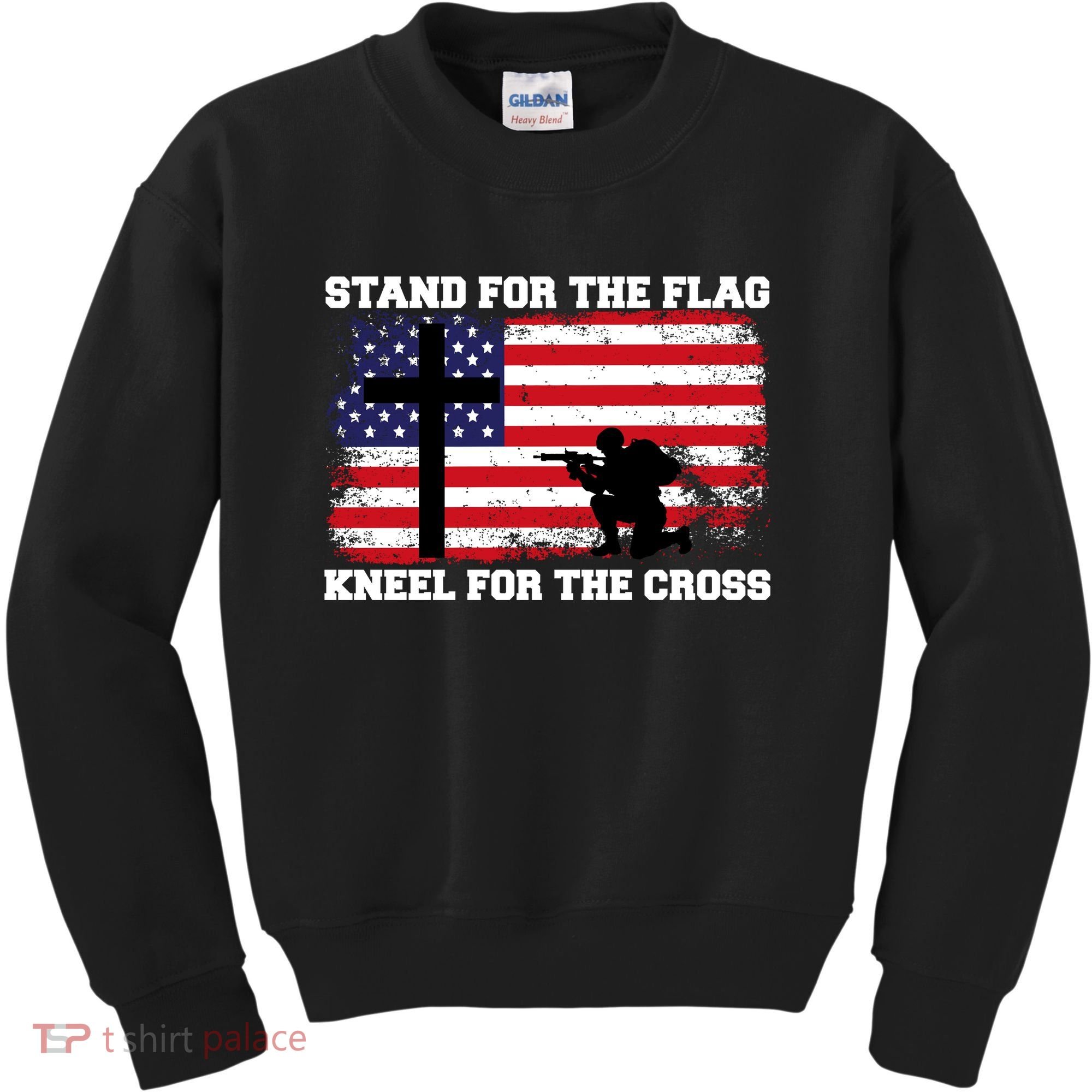 Stand For the Flag Kneel for the Cross USA Army Kids Sweatshirt