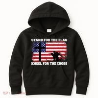 Stand For the Flag Kneel for the Cross USA Army Kids Hoodie thumb 0