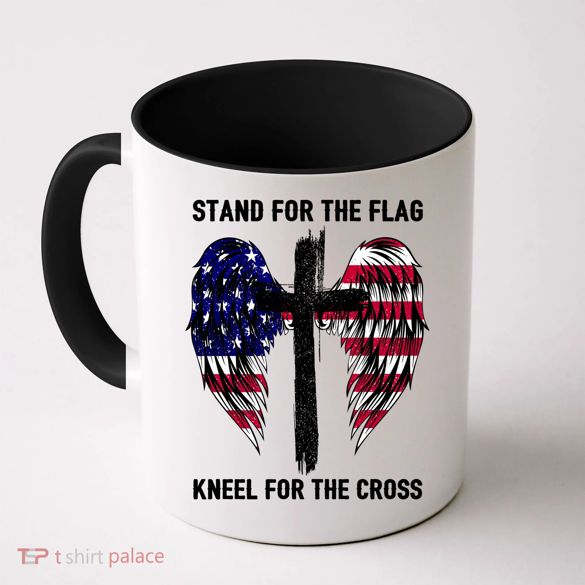 Stand For The Flag Kneel For The Cross USA Eagle Coffee Mug