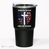 Stand For The Flag Kneel For The Cross USA Eagle Tumbler thumb 0
