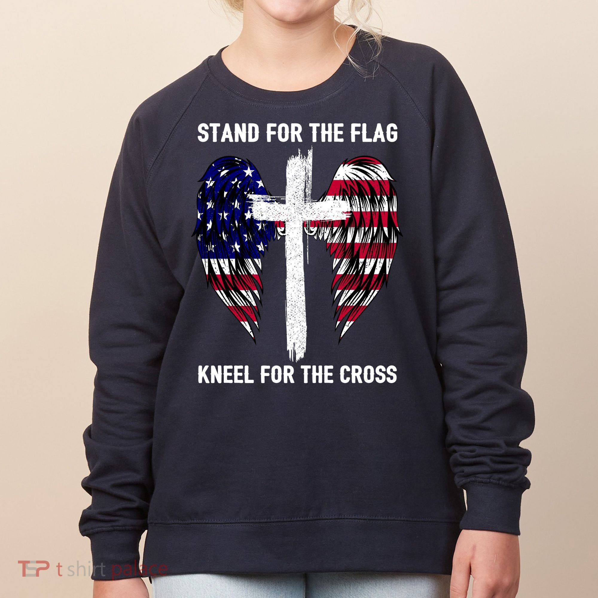 Stand For The Flag Kneel For The Cross USA Eagle Women's Sweatshirt