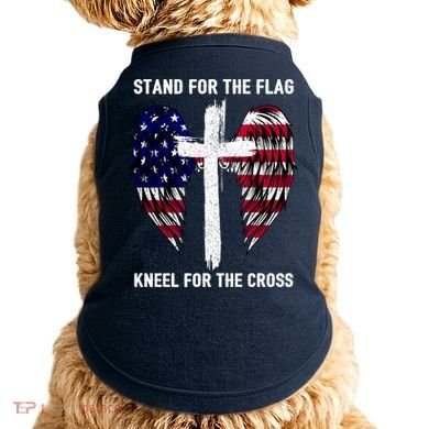 Stand For The Flag Kneel For The Cross USA Eagle Doggie Tank