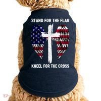 Stand For The Flag Kneel For The Cross USA Eagle Doggie Tank thumb 0