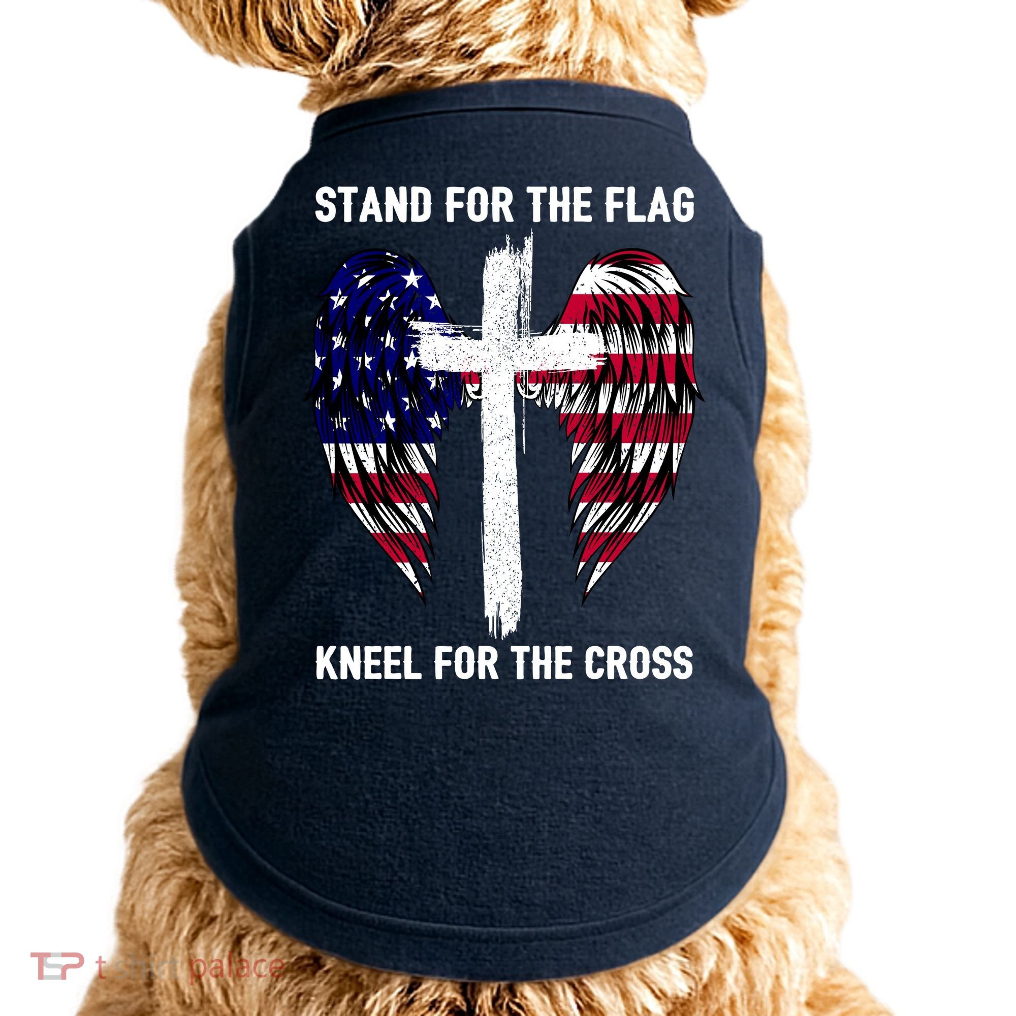 Stand For The Flag Kneel For The Cross USA Eagle Doggie Tank