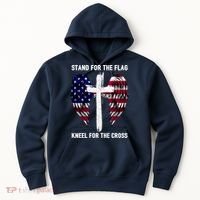 Stand For The Flag Kneel For The Cross USA Eagle Hoodie thumb 0