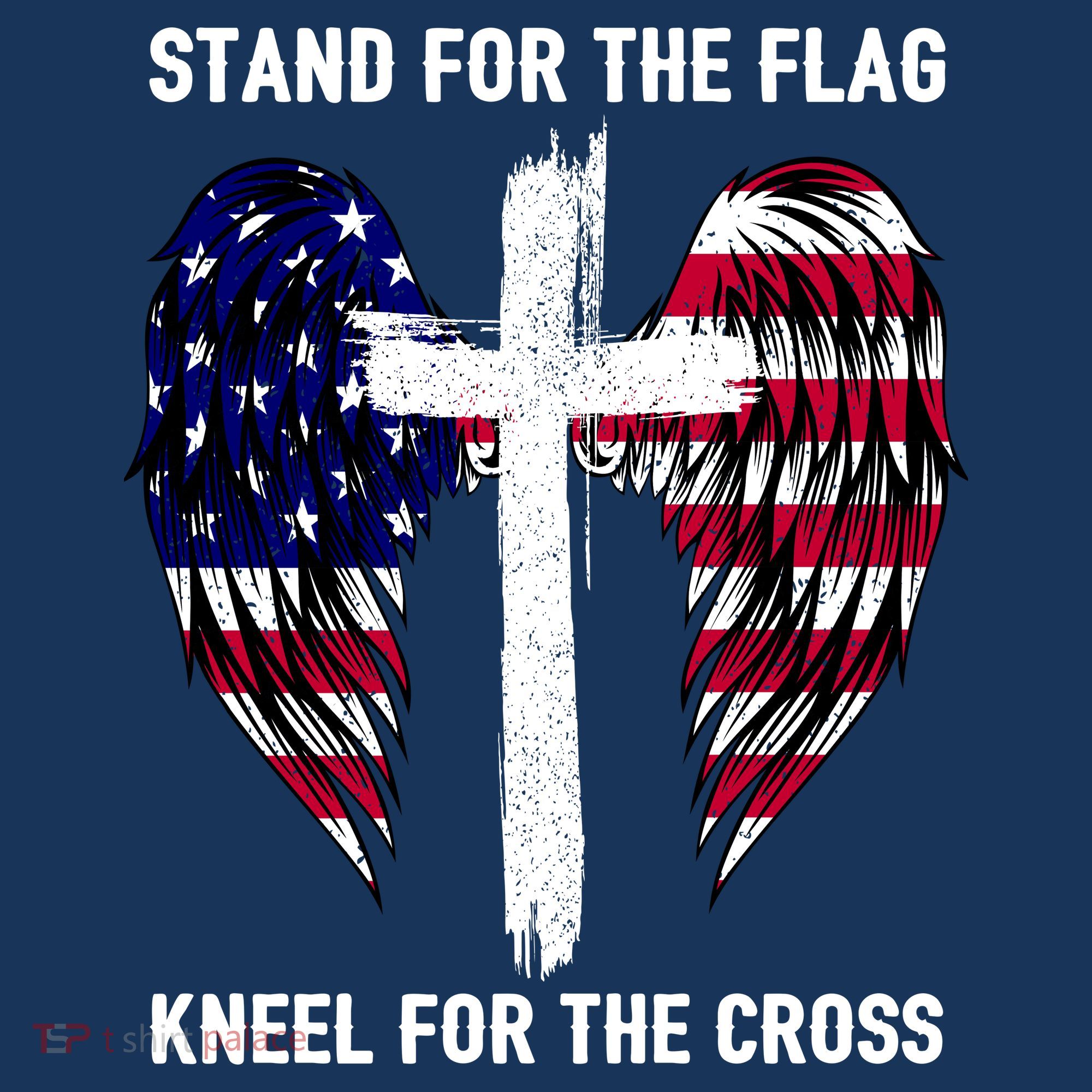 Stand For The Flag Kneel For The Cross USA Eagle Apron