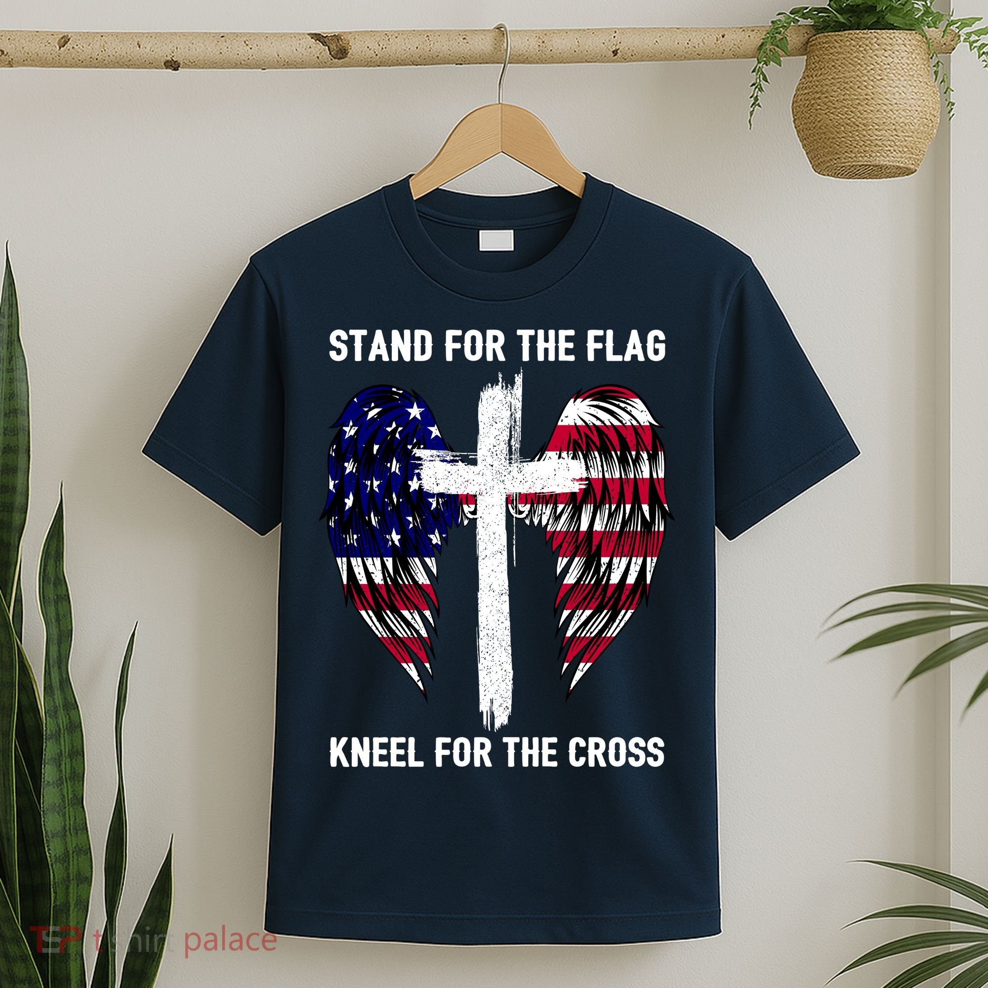 Stand For The Flag Kneel For The Cross USA Eagle T-Shirt