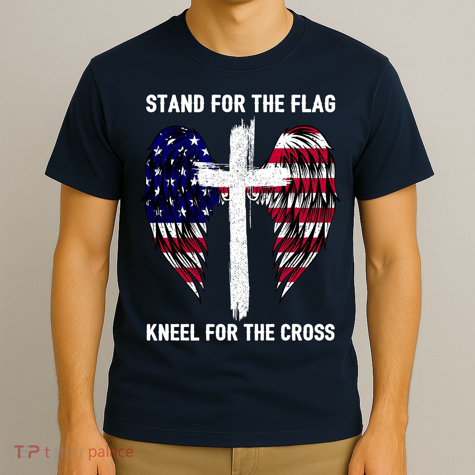 Stand For The Flag Kneel For The Cross USA Eagle T-Shirt