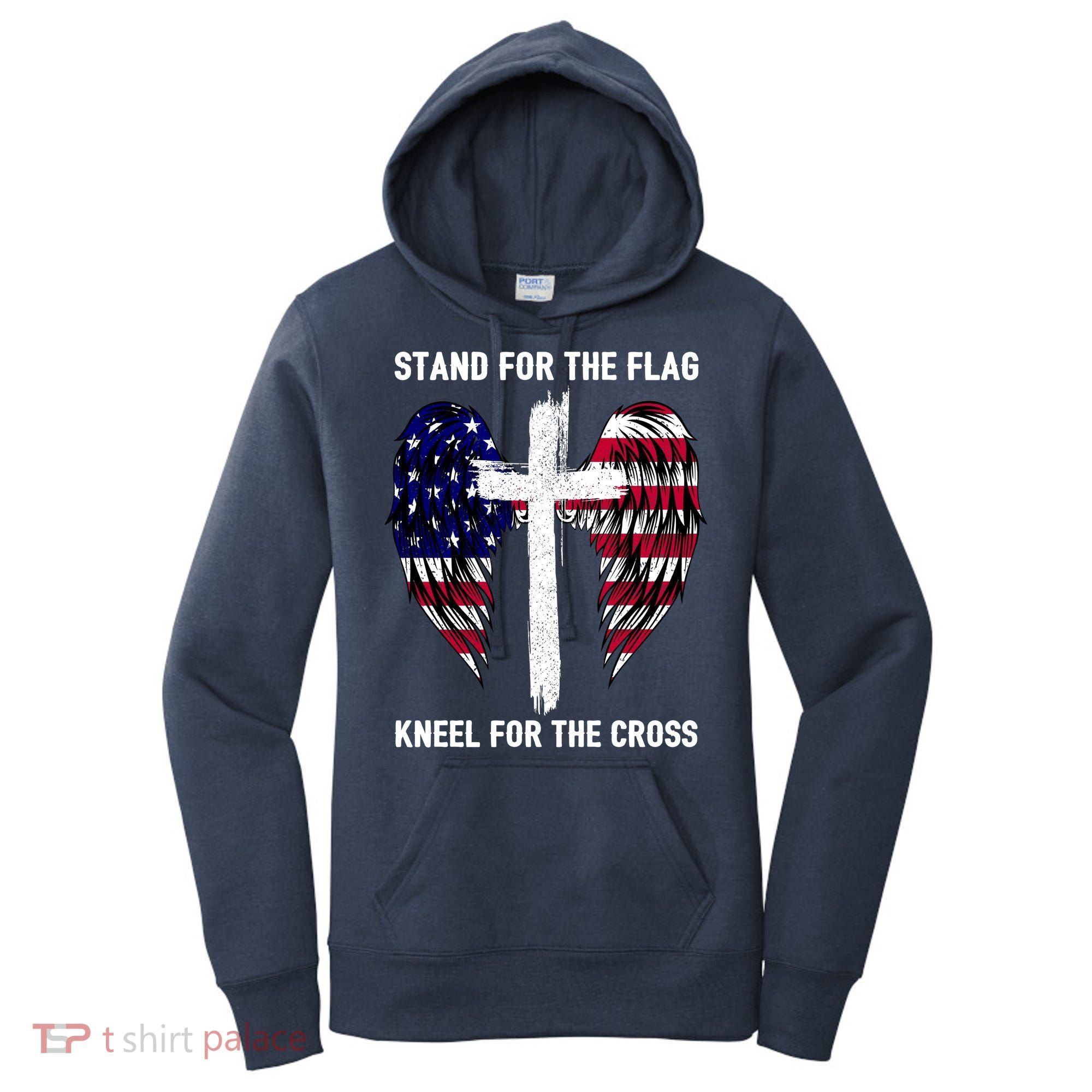 Stand For The Flag Kneel For The Cross USA Eagle Women's Hoodie