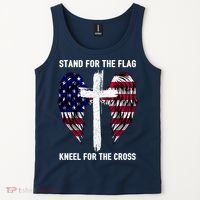 Stand For The Flag Kneel For The Cross USA Eagle Tank Top thumb 2