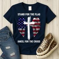 Stand For The Flag Kneel For The Cross USA Eagle Women's T-Shirt thumb 3