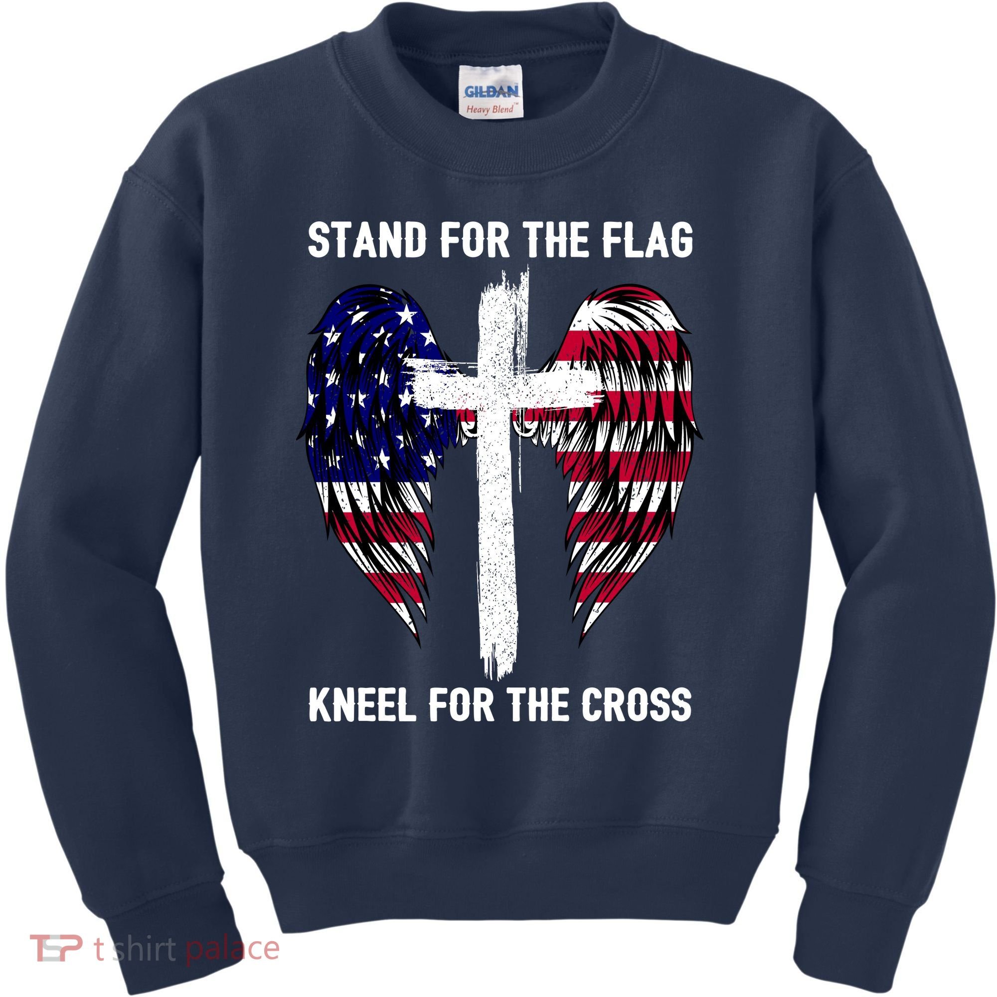 Stand For The Flag Kneel For The Cross USA Eagle Kids Sweatshirt