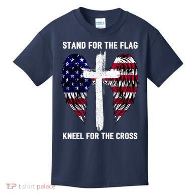 Stand For The Flag Kneel For The Cross USA Eagle Kids T-Shirt