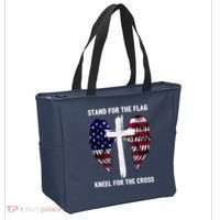 Stand For The Flag Kneel For The Cross USA Eagle Tote Bag thumb 2