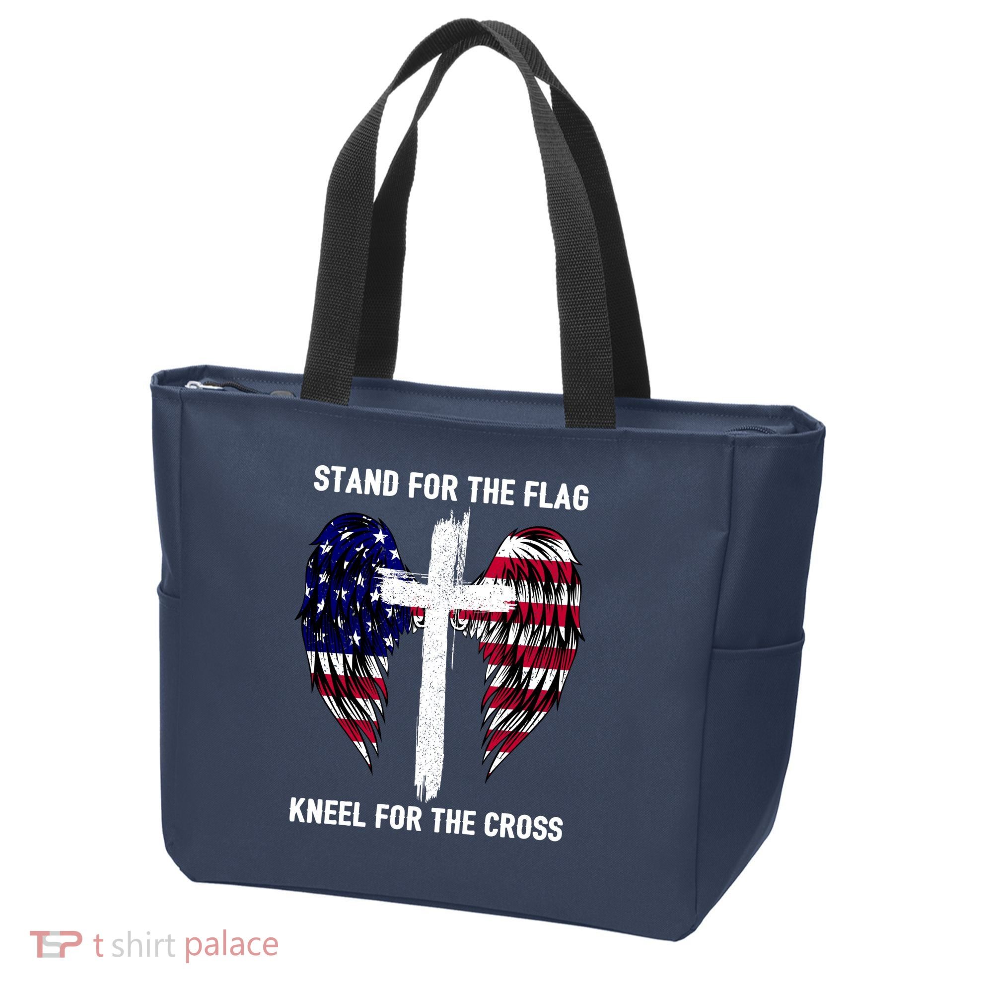 Stand For The Flag Kneel For The Cross USA Eagle Tote Bag