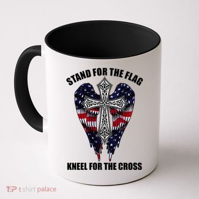 Stand For the Flag Kneel for the Cross USA Eagle Wings Coffee Mug