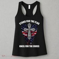 Stand For the Flag Kneel for the Cross USA Eagle Wings Women's Tank Top thumb 3