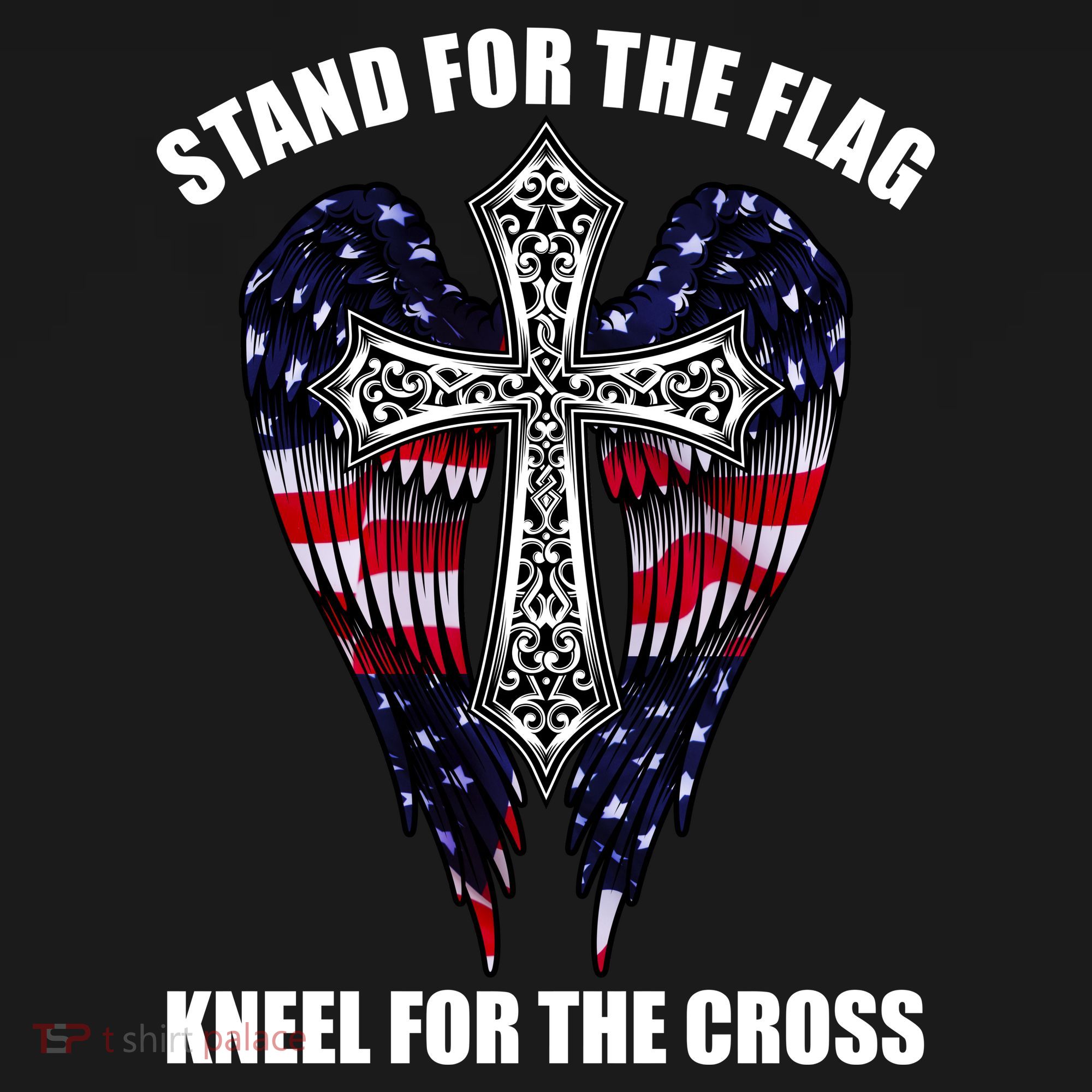 Stand For the Flag Kneel for the Cross USA Eagle Wings Women's Tank Top