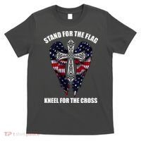 Stand For the Flag Kneel for the Cross USA Eagle Wings T-Shirt thumb 0