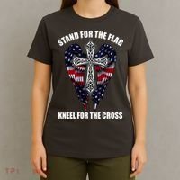 Stand For the Flag Kneel for the Cross USA Eagle Wings T-Shirt thumb 4