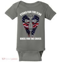 Stand For the Flag Kneel for the Cross USA Eagle Wings Baby Bodysuit thumb 0